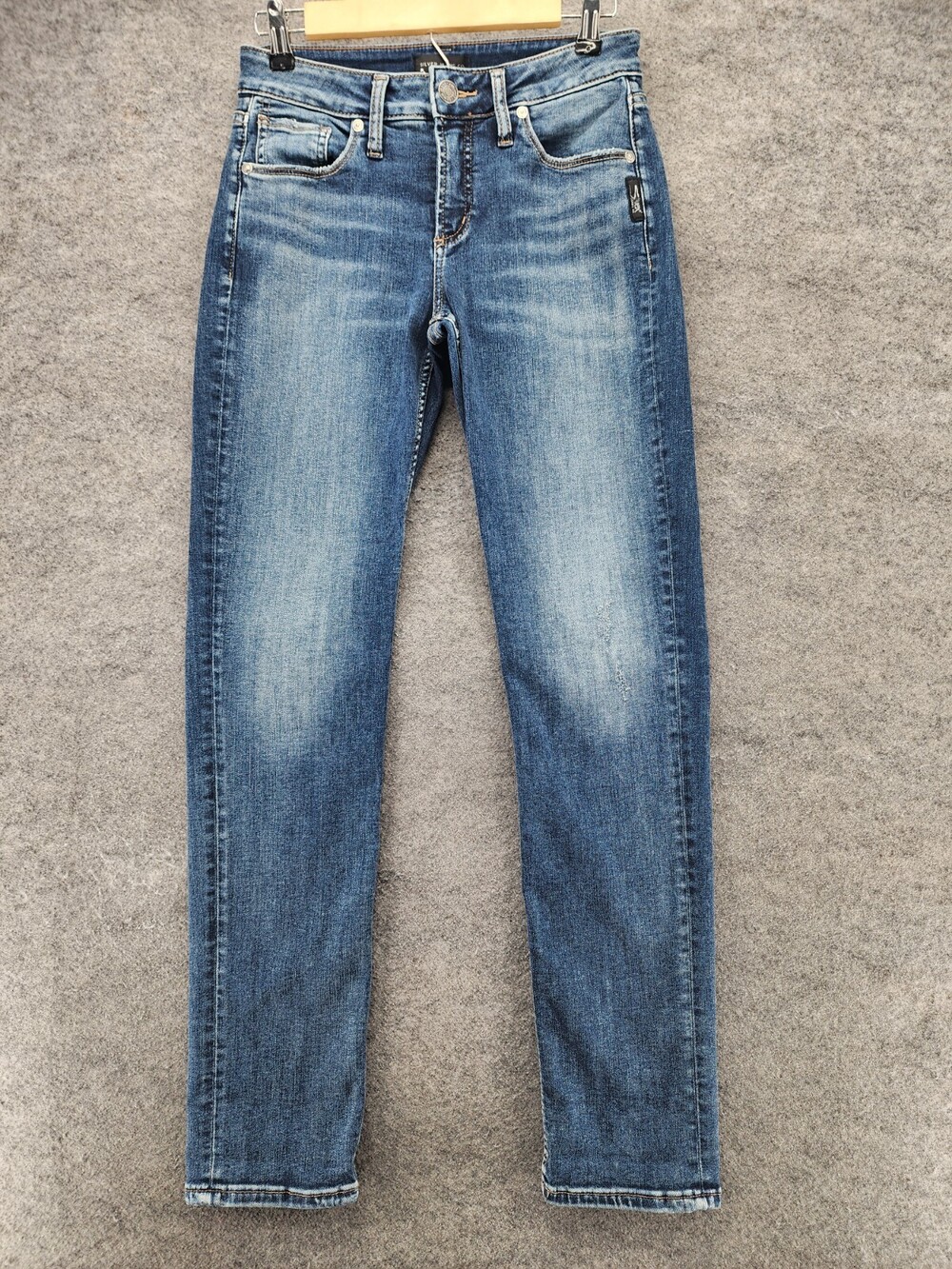 Silver Jeans Co Womens 28x31 Avery Slim Blue Denim Mid Rise